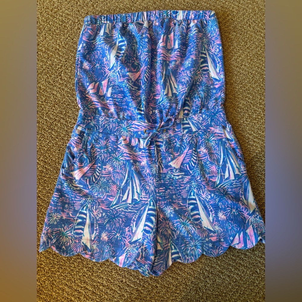 Lilly Pulitzer Blue and Pink Paisley Jumpsuit